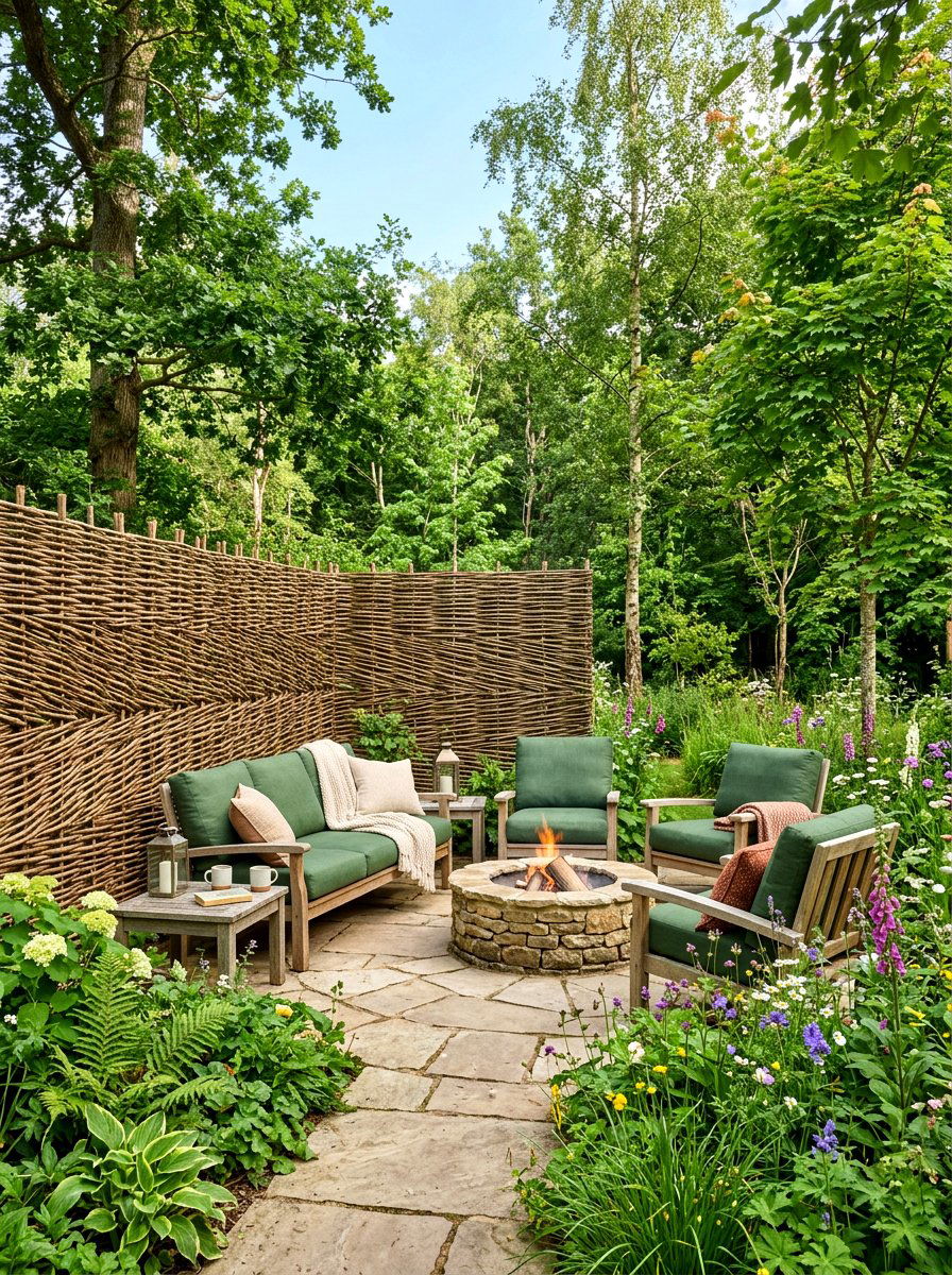 Willow Branch Privacy Screen - 30 patio corner screen ideas