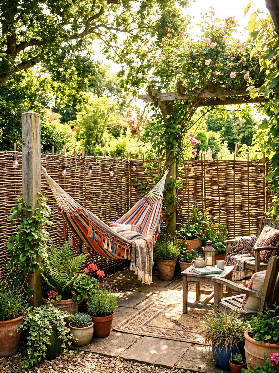 Willow Fencing - 30 patio privacy ideas
