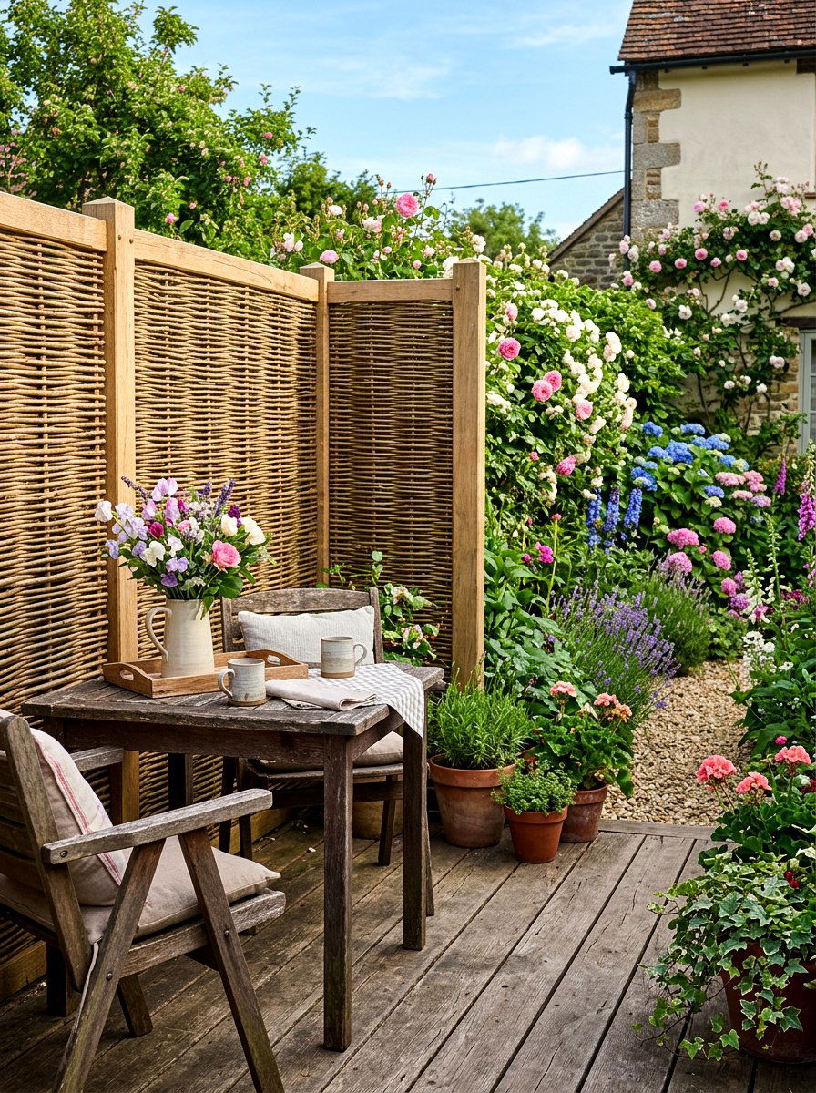 Willow Hurdle Deck Privacy - 30 deck privacy ideas