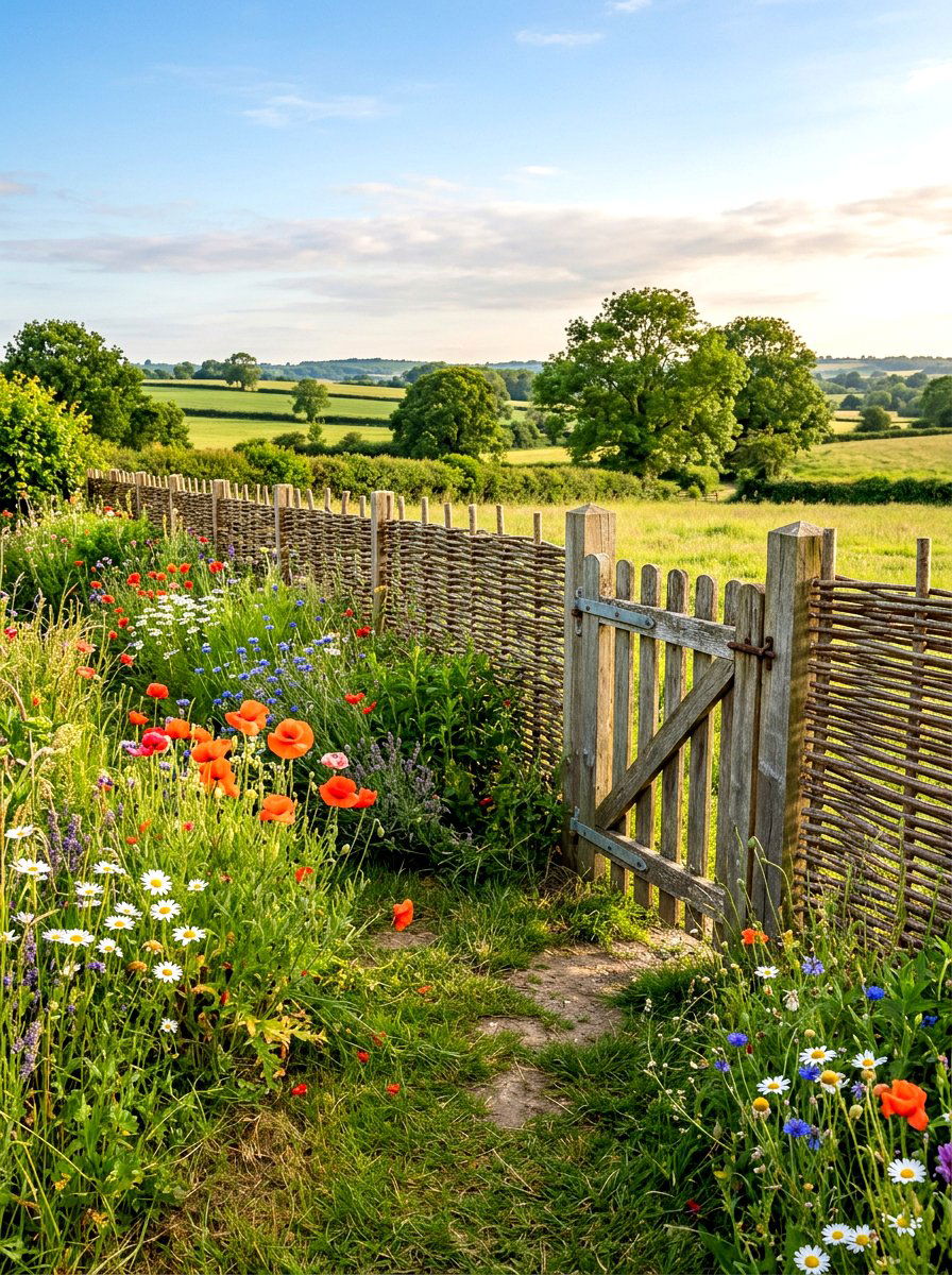 Willow Hurdle Fence - 30 front yard privacy ideas