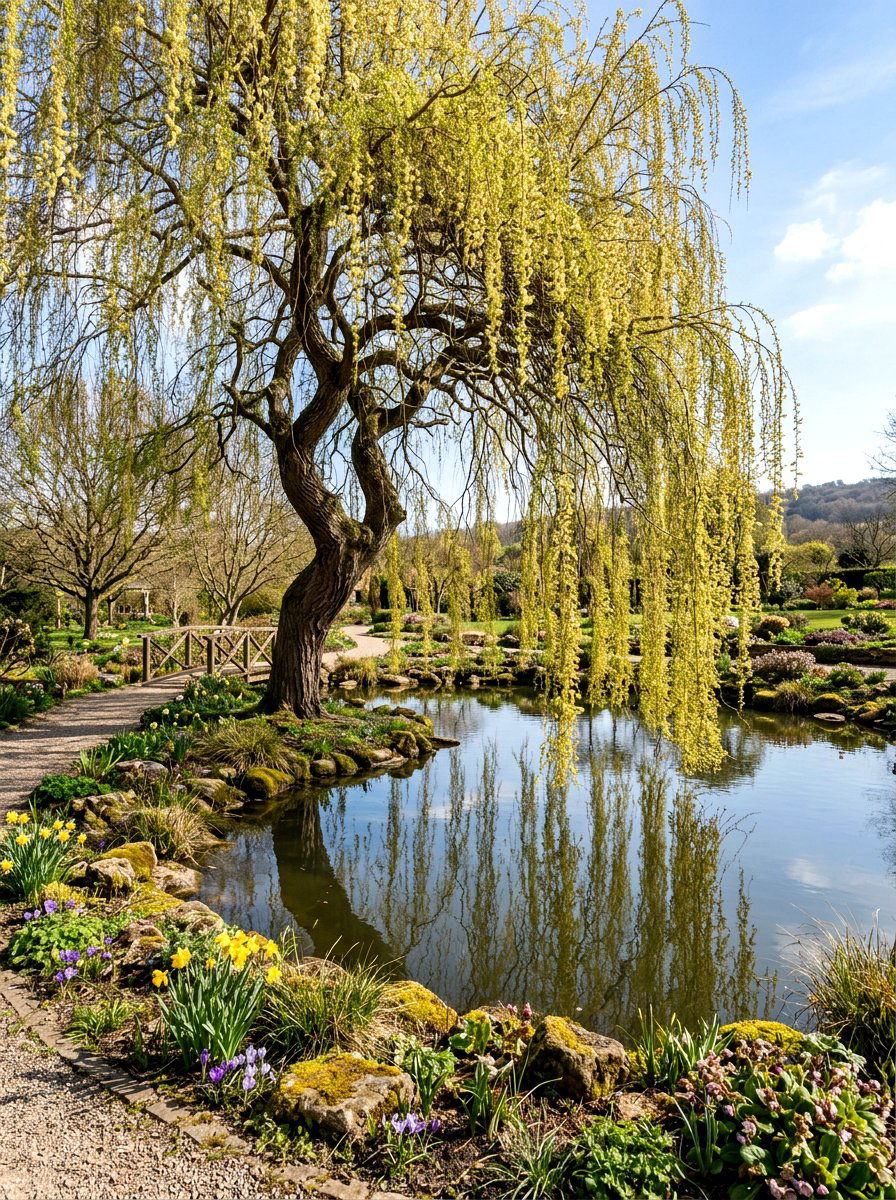 Willow Tree Landscape - 30 bee friendly garden ideas
