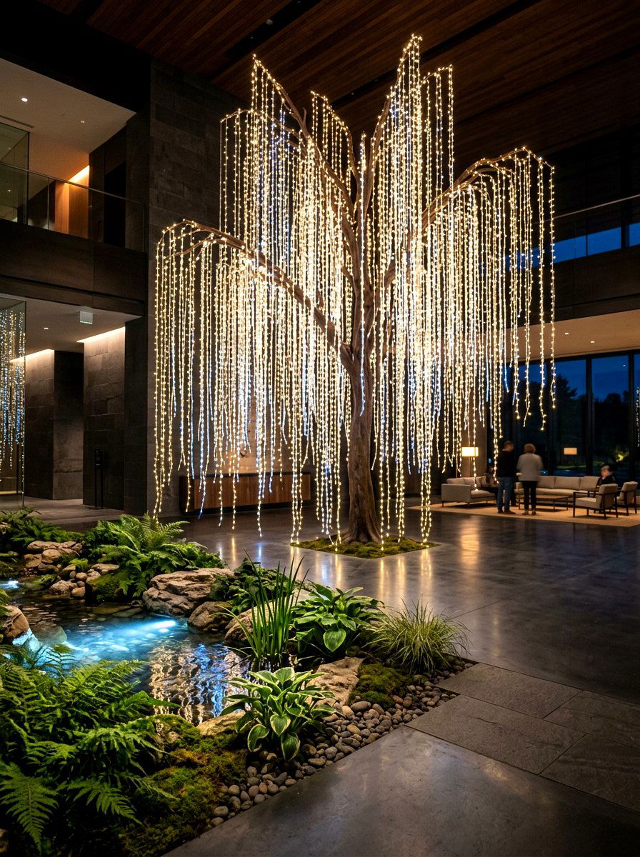 Willow Tree Light - 30 tree lighting ideas