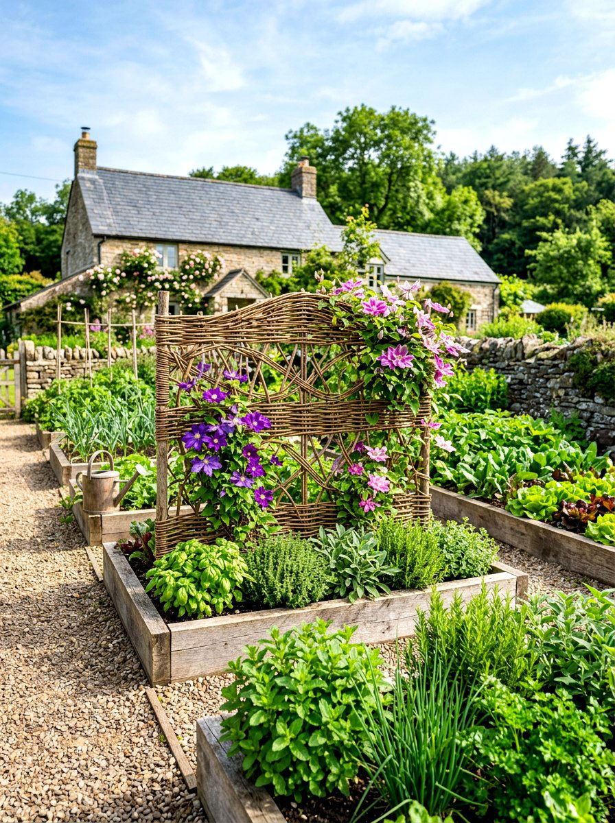 Willow twig trellis - 30 clematis trellis ideas