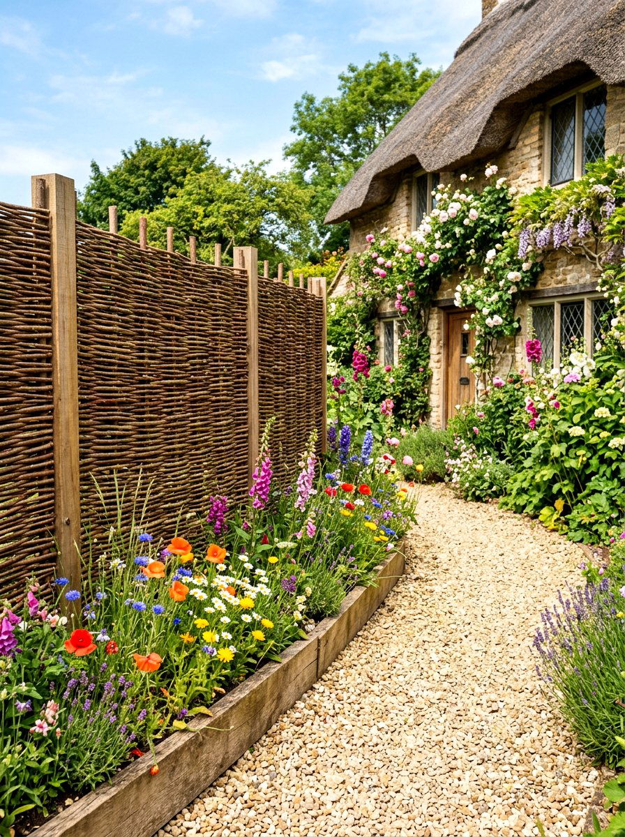 Willow wattle fence screen - 30 privacy planter screen ideas