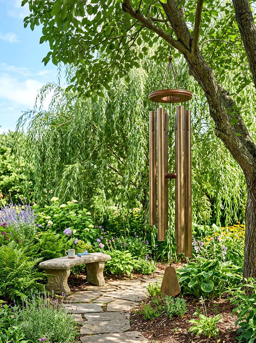 Wind Chime Corner - 30 healing backyard garden ideas