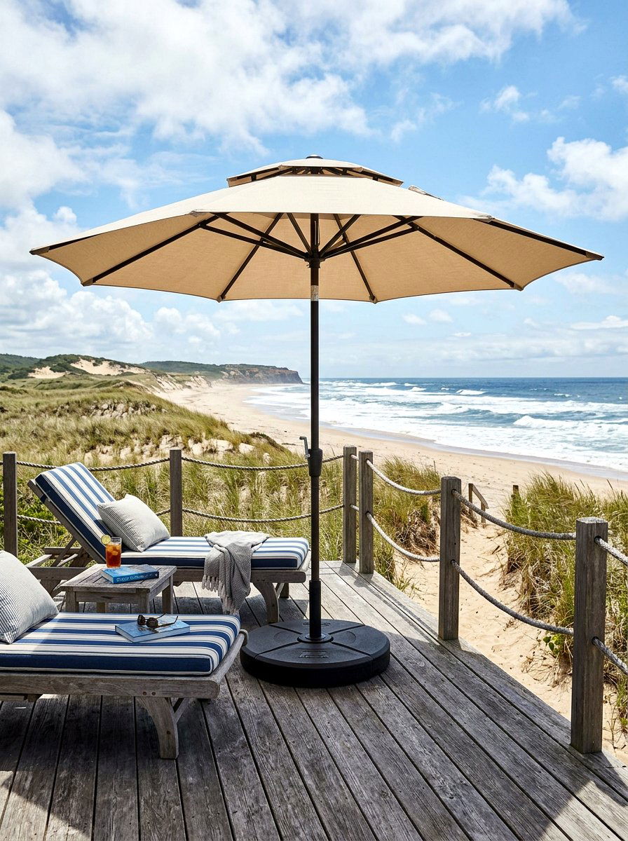 Wind Resistant Umbrella - 30 patio umbrella ideas