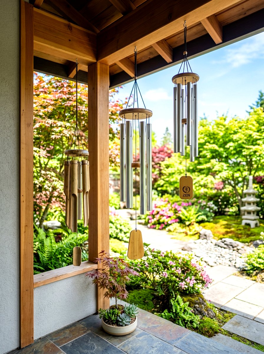 Wind chime display - 30 porch corner decor ideas