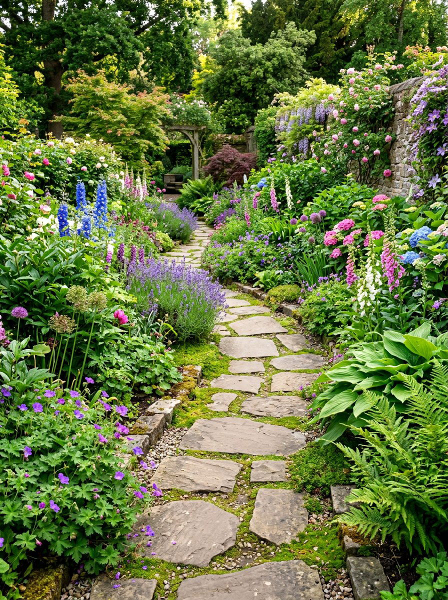 Winding Garden Path - 30 cottage landscaping ideas