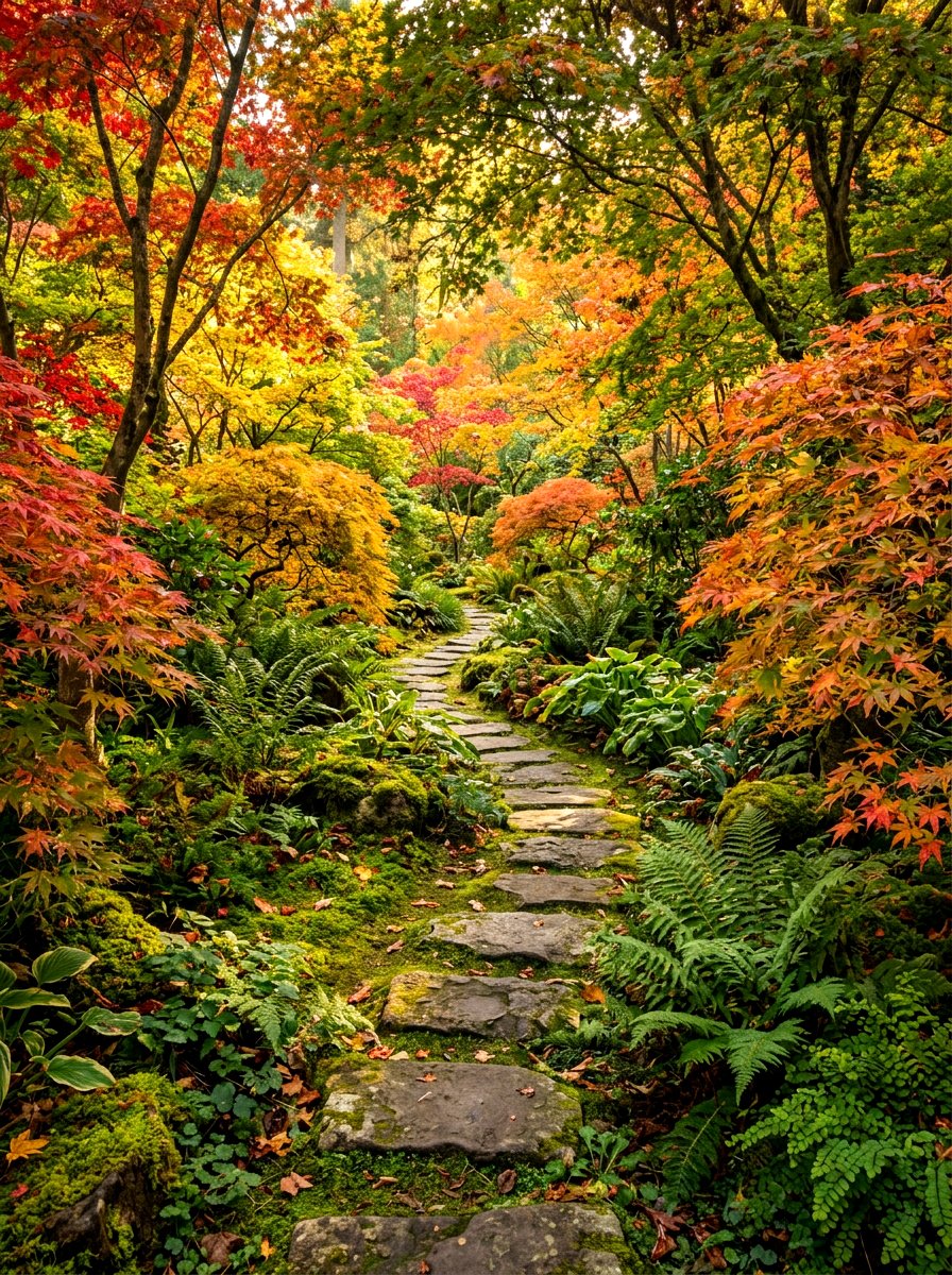 Winding Stone Path Maple - 30 Japanese maple garden ideas