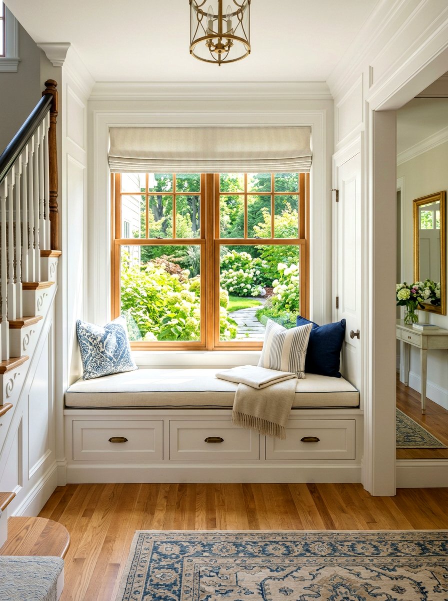 Window Bench Seat - 30 family entryway ideas