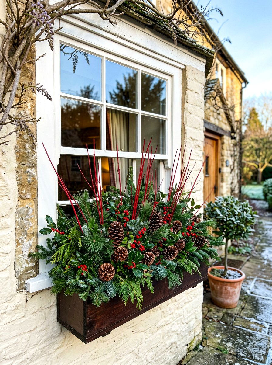 Window Box Arrangement - 30 winter garden ideas