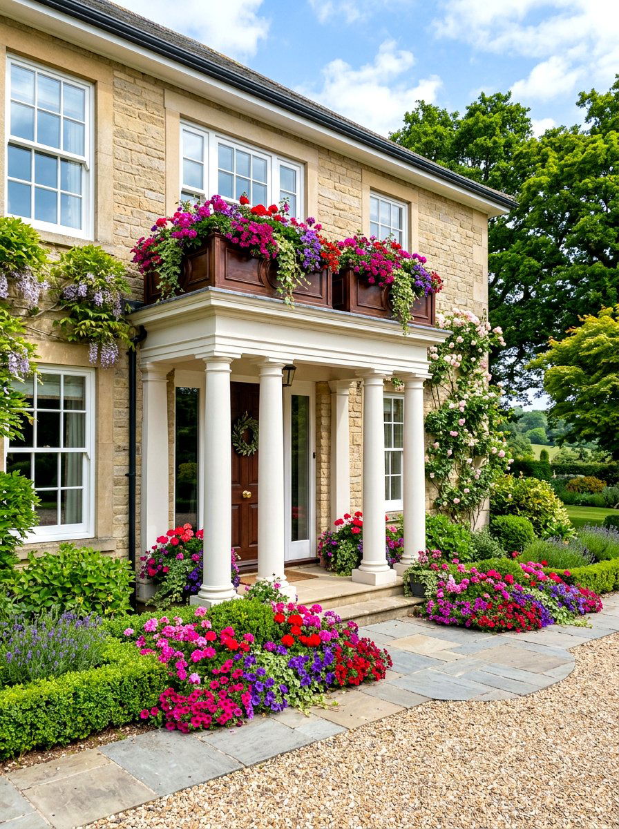 Window Box Coordination - 30 portico landscaping ideas