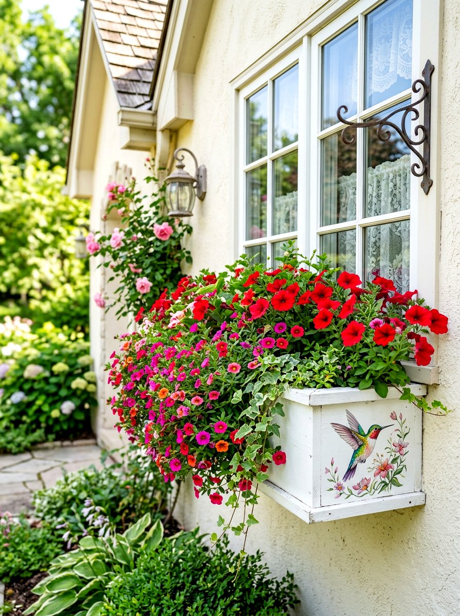 Window Box Display - 30 hummingbird border ideas