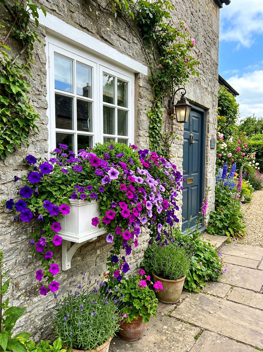 Window Box Flower Display - 30 cottage stoop ideas
