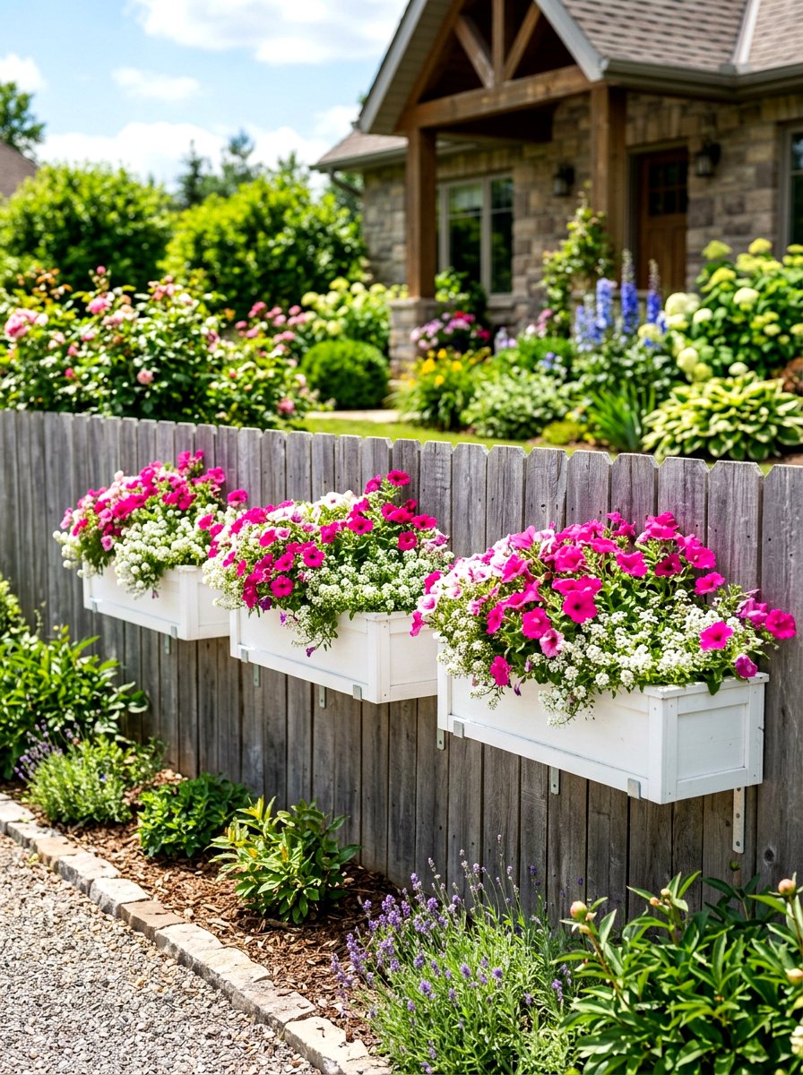 Window Box Garden Fence - 30 fence vertical garden ideas