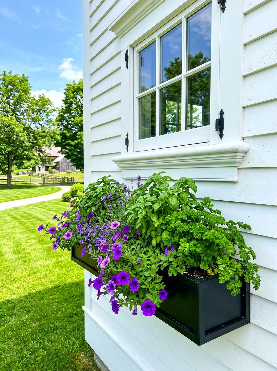 Window Box Herb Garden - 30 container herb garden ideas