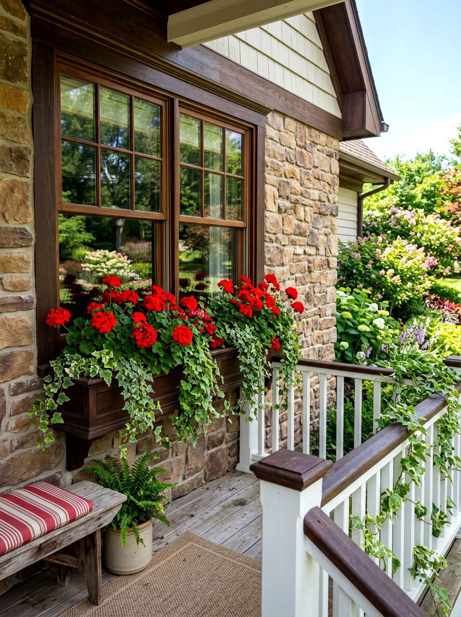 Window Box Porch Decor - 30 English cottage front porch ideas