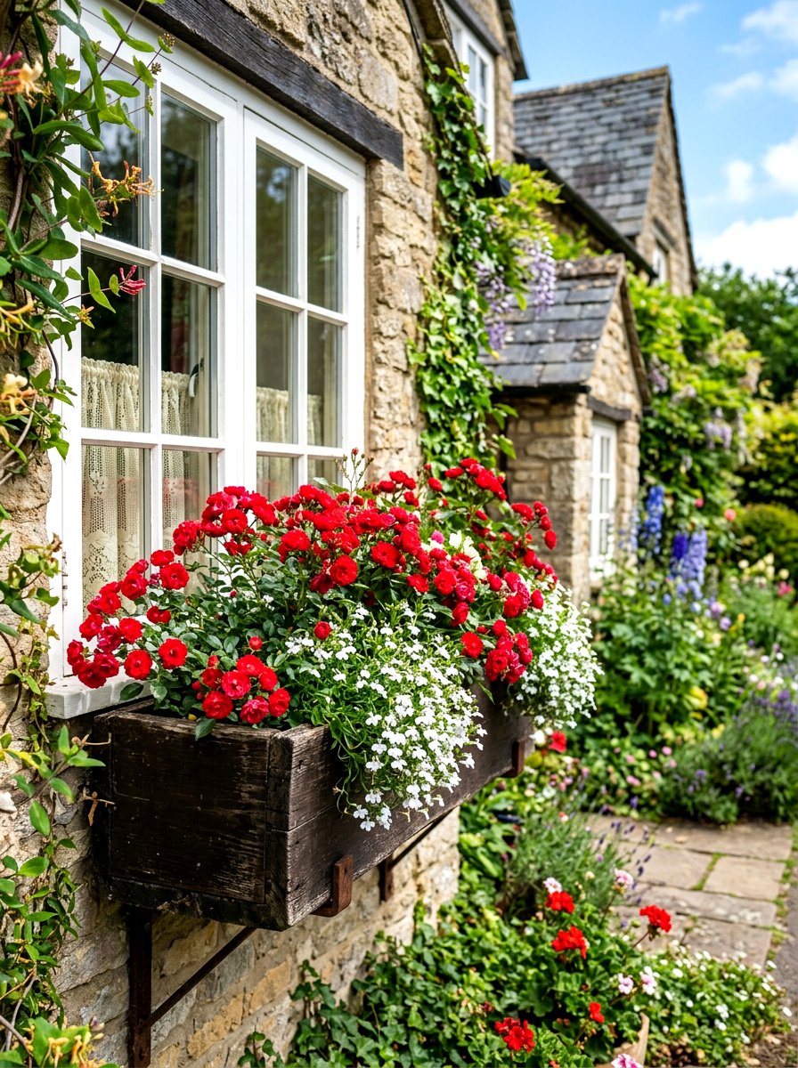 Window Box Rose Container - 30 porch rose planter ideas