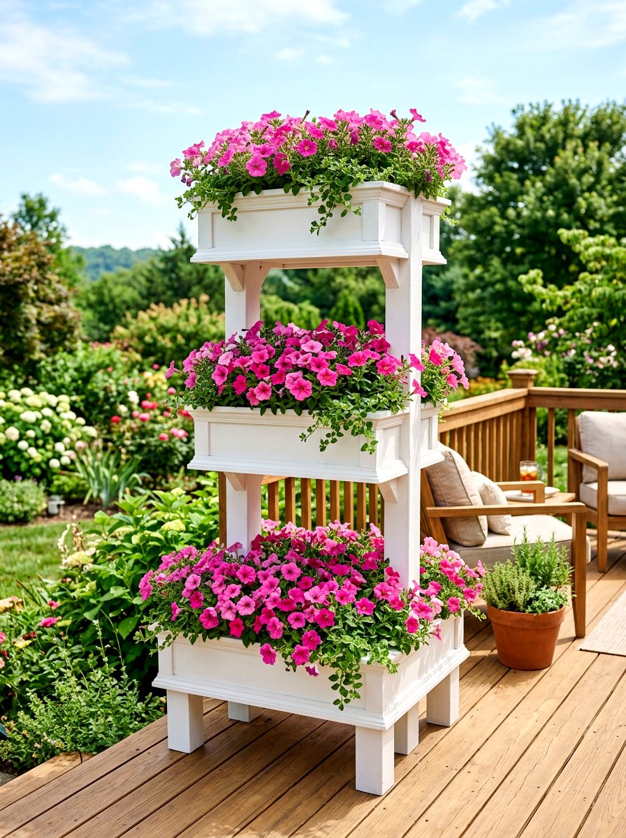 Window Box Tower - 30 outdoor vertical garden ideas