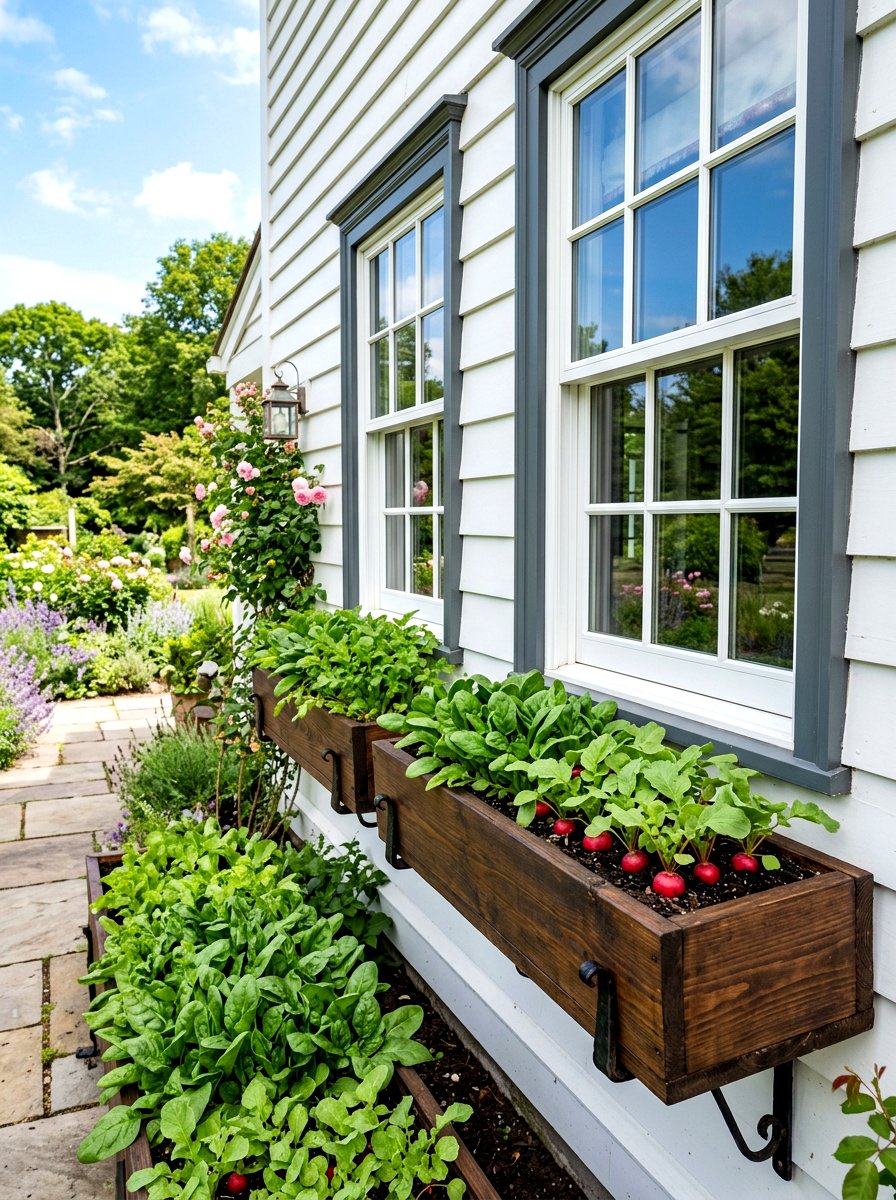 Window Box Vegetable Garden - 30 budget vegetable garden ideas