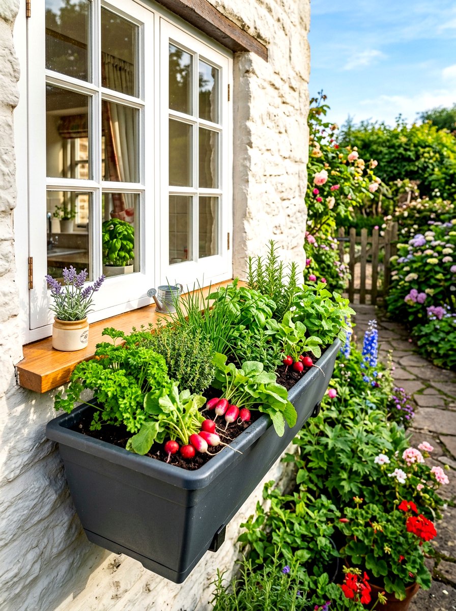 Window Box Vegetable Garden - 30 small vegetable garden ideas