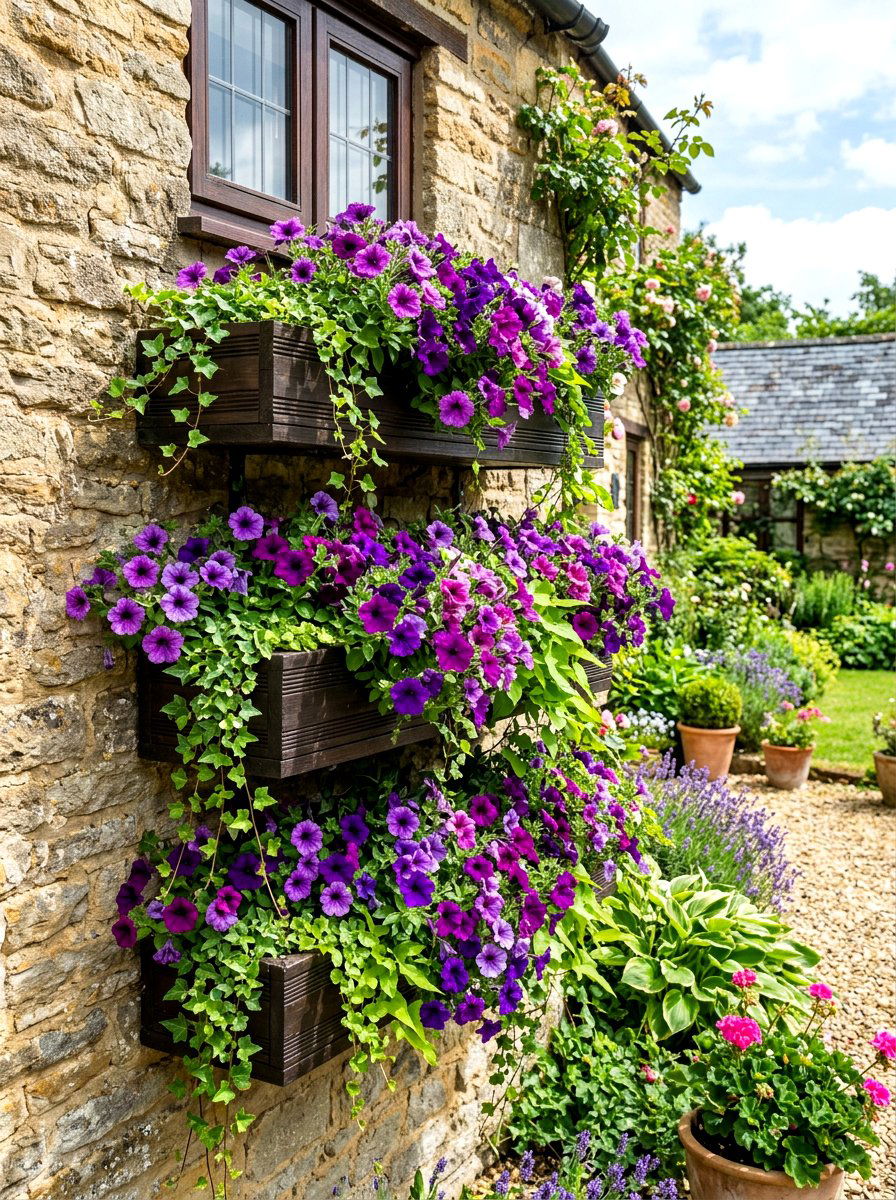 Window Box Wall Garden - 30 hanging wall garden ideas
