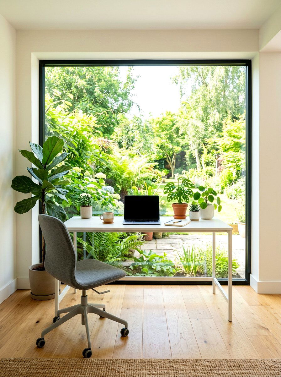 Window Facing Desk - 30 home office ideas
