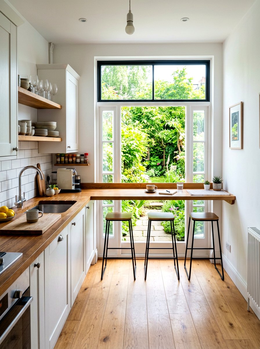Window Facing Kitchen Bar - 30 breakfast bar ideas