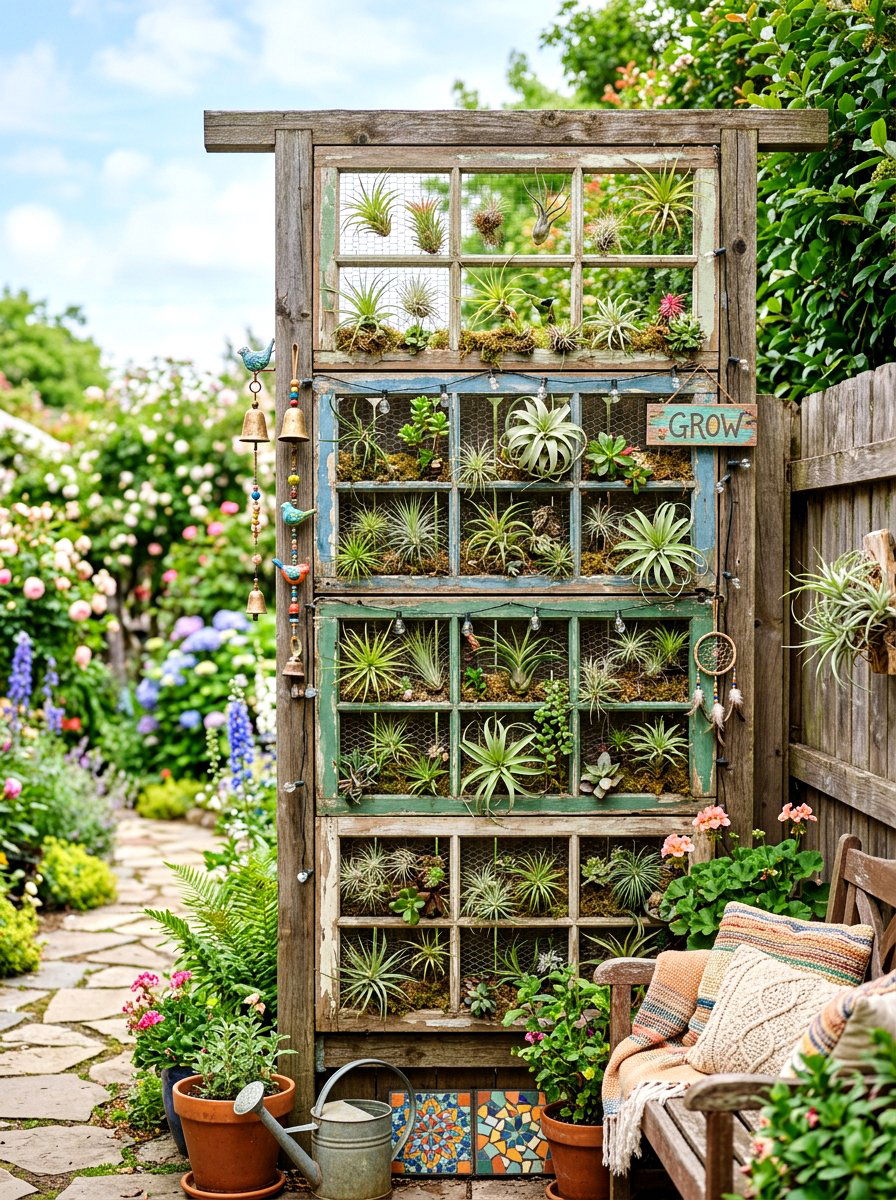 Window Frame Vertical Garden - 30 vertical garden privacy wall ideas