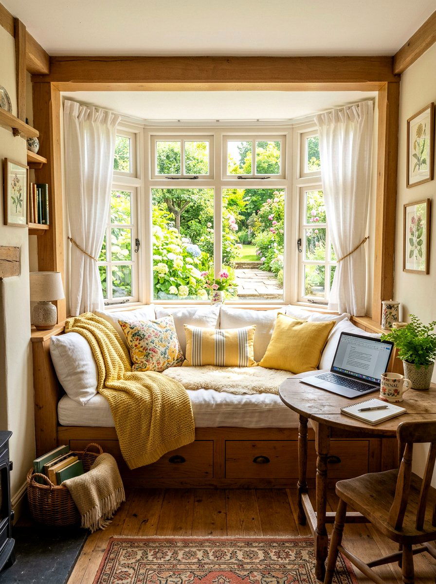 Window Nook Daybed Workspace - 30 daybed office combo ideas