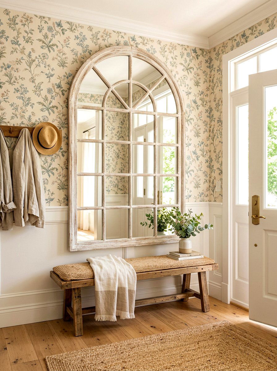 Window Pane Arched Mirror Foyer - 30 arched foyer mirror ideas