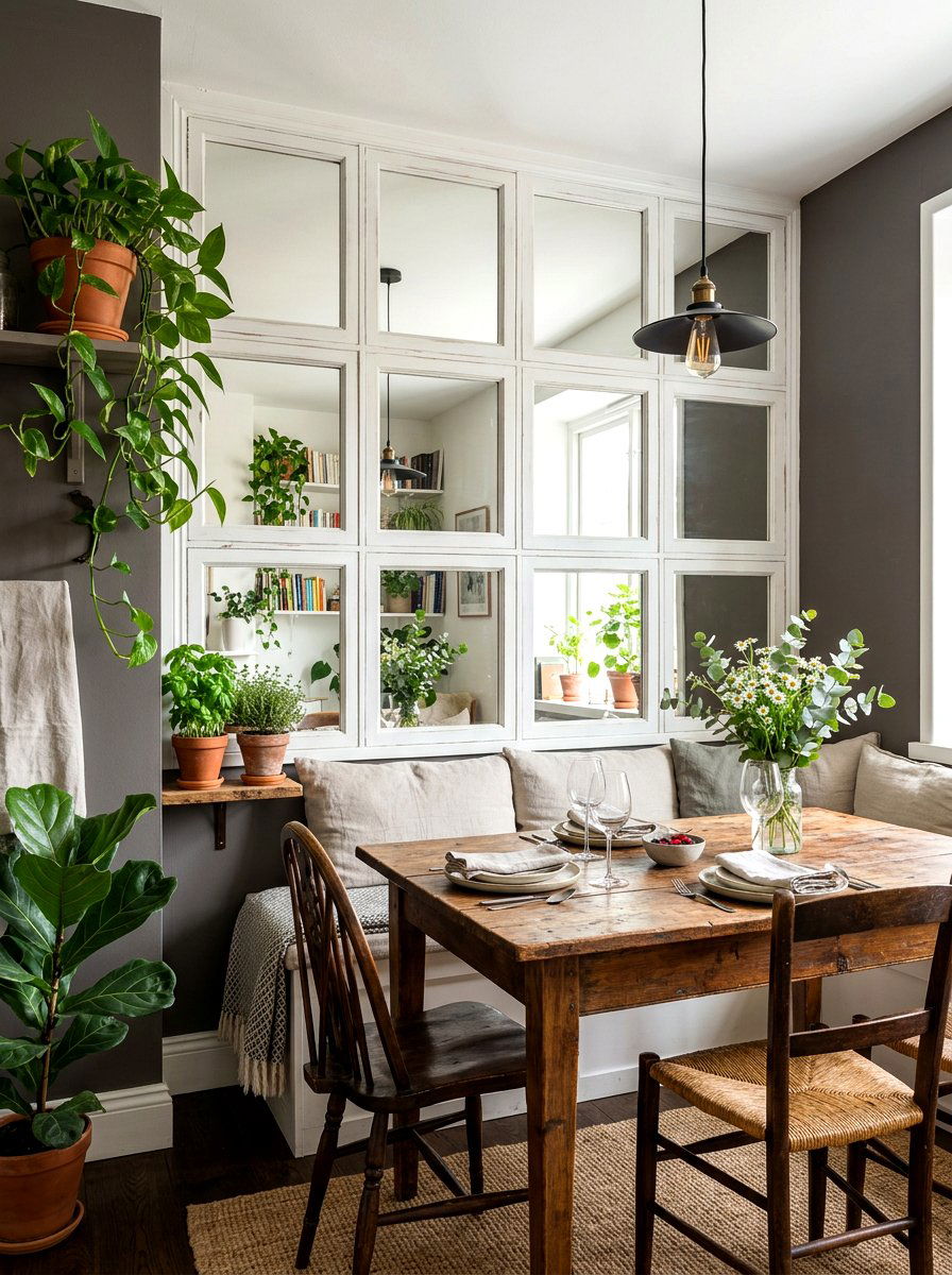Window Pane Mirror Wall - 30 floor to ceiling mirror wall ideas