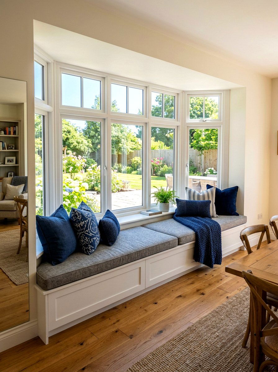 Window Seat Bench - 30 open plan with cozy zones ideas