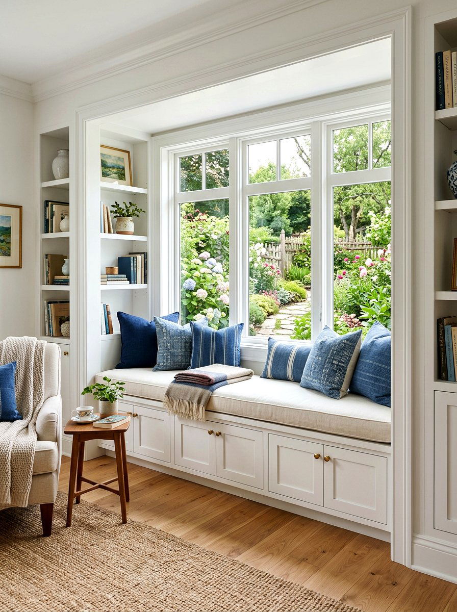 Window Seat Bench - 30 repurposed cabinet ideas