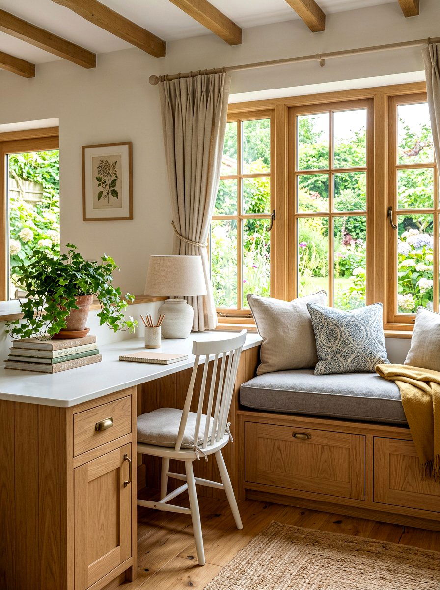 Window Seat Built In Desk - 30 office built in desk ideas