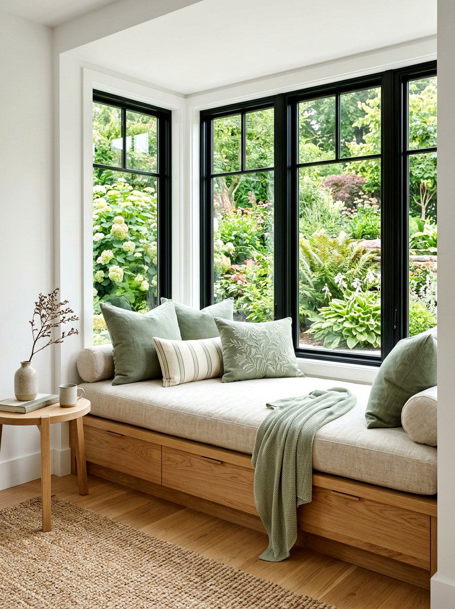 Window Seat Daybed - 30 built in daybed nook ideas