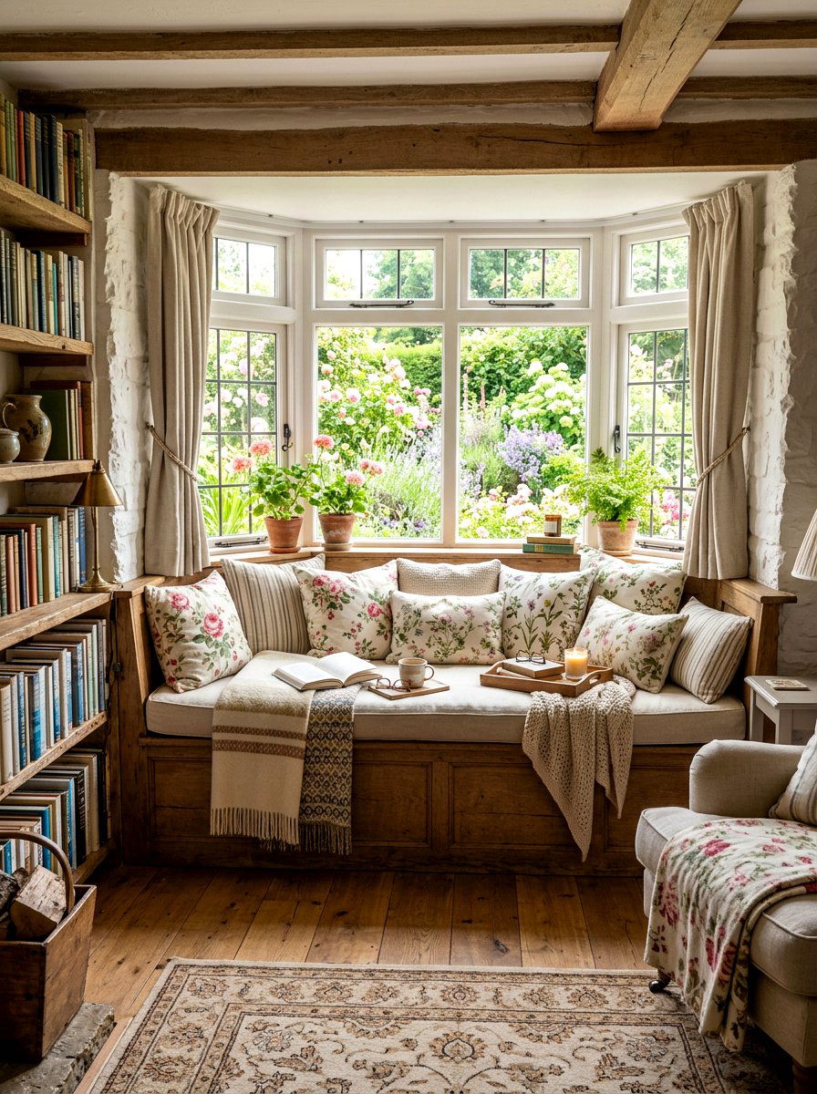 Window Seat Design - 30 cottage living room decor ideas