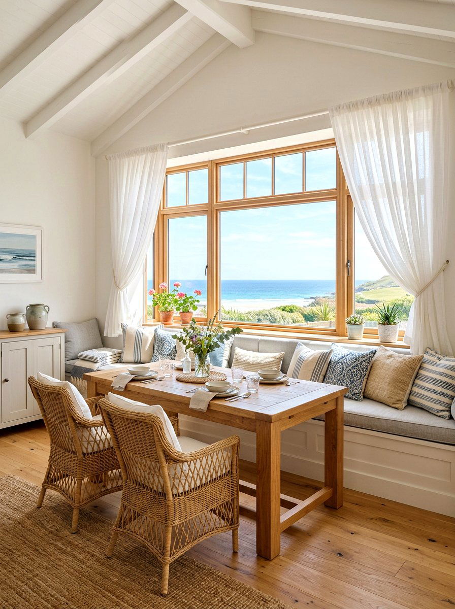 Window Seat Dining Bench - 30 small dining room ideas