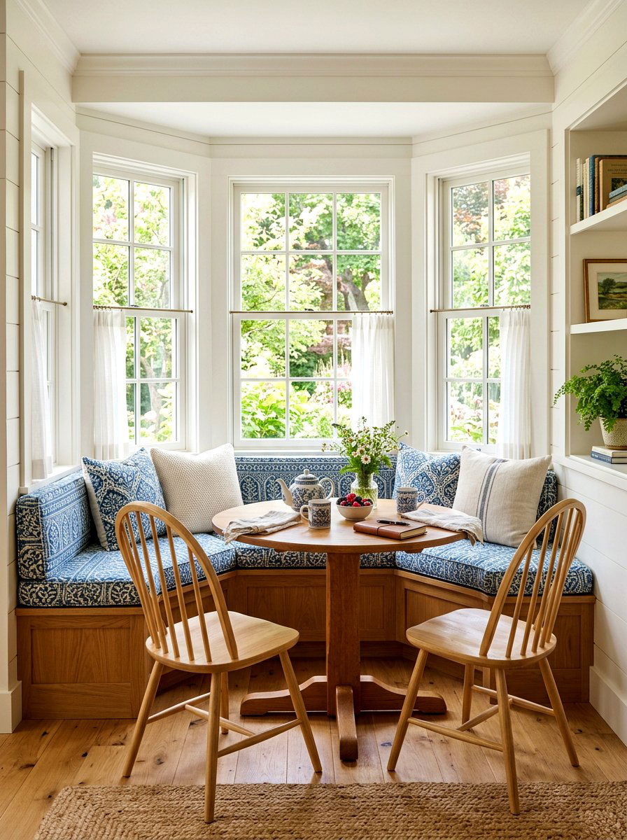 Window Seat Dining Nook - 30 English dining room ideas