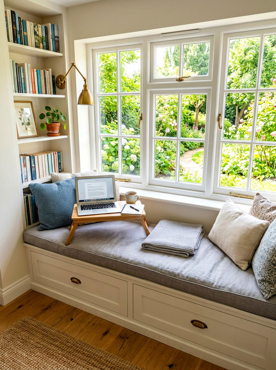 Window Seat Homework Nook - 30 homework station ideas