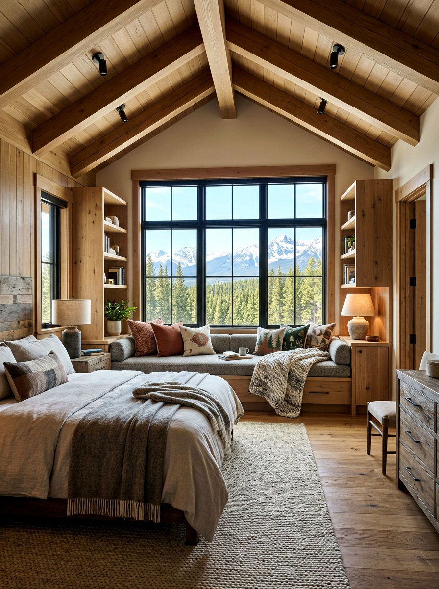 Window Seat Mountain Bedroom - 30 mountain modern bedroom ideas