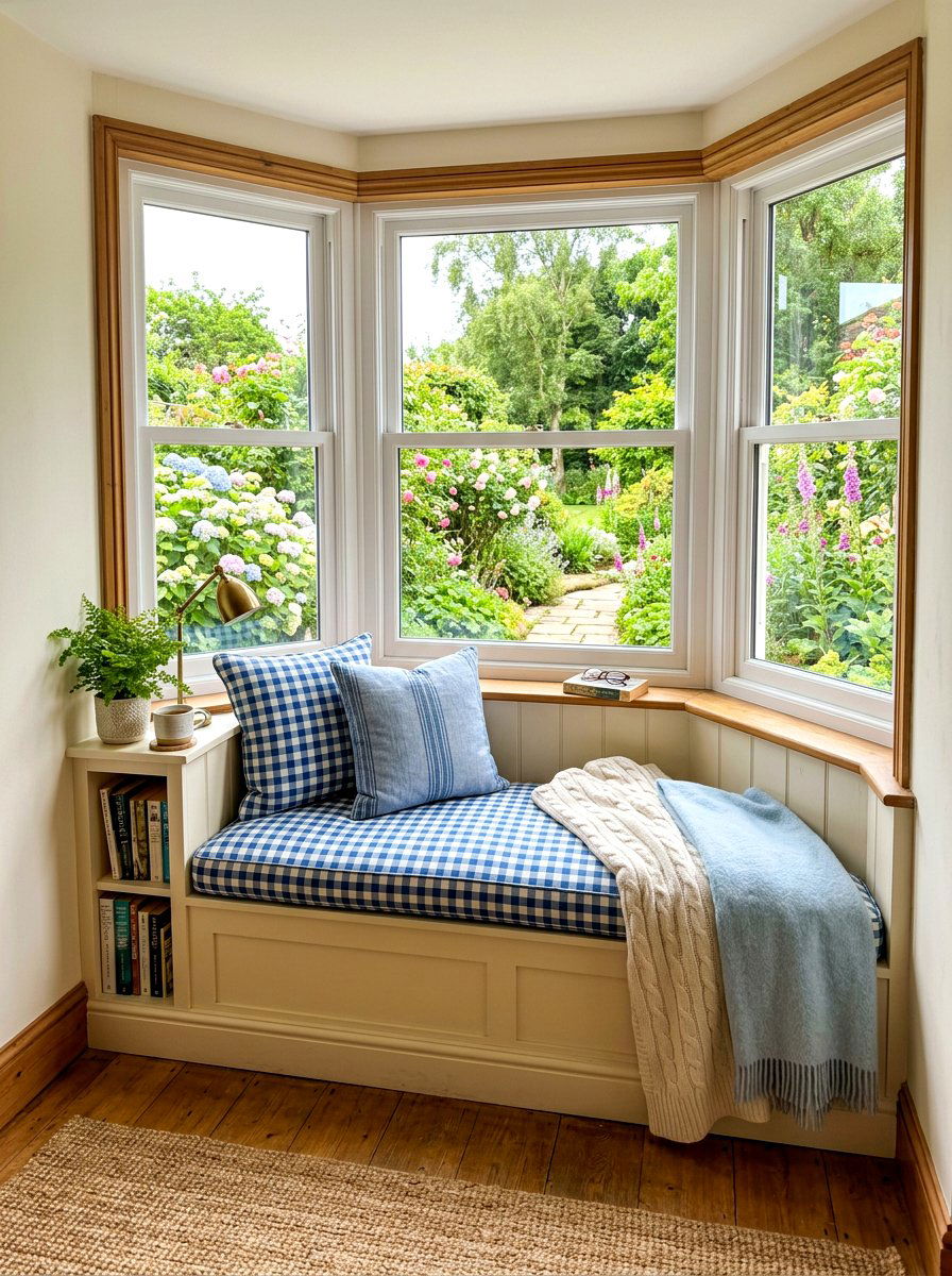 Window Seat Nook - 30 English country living room ideas