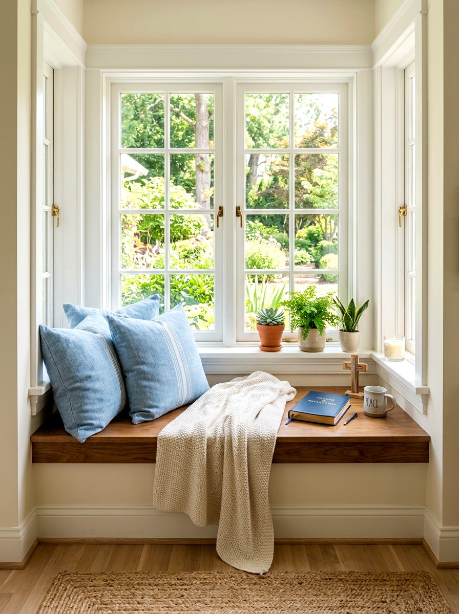 Window Seat Prayer Space - 30 prayer corner ideas