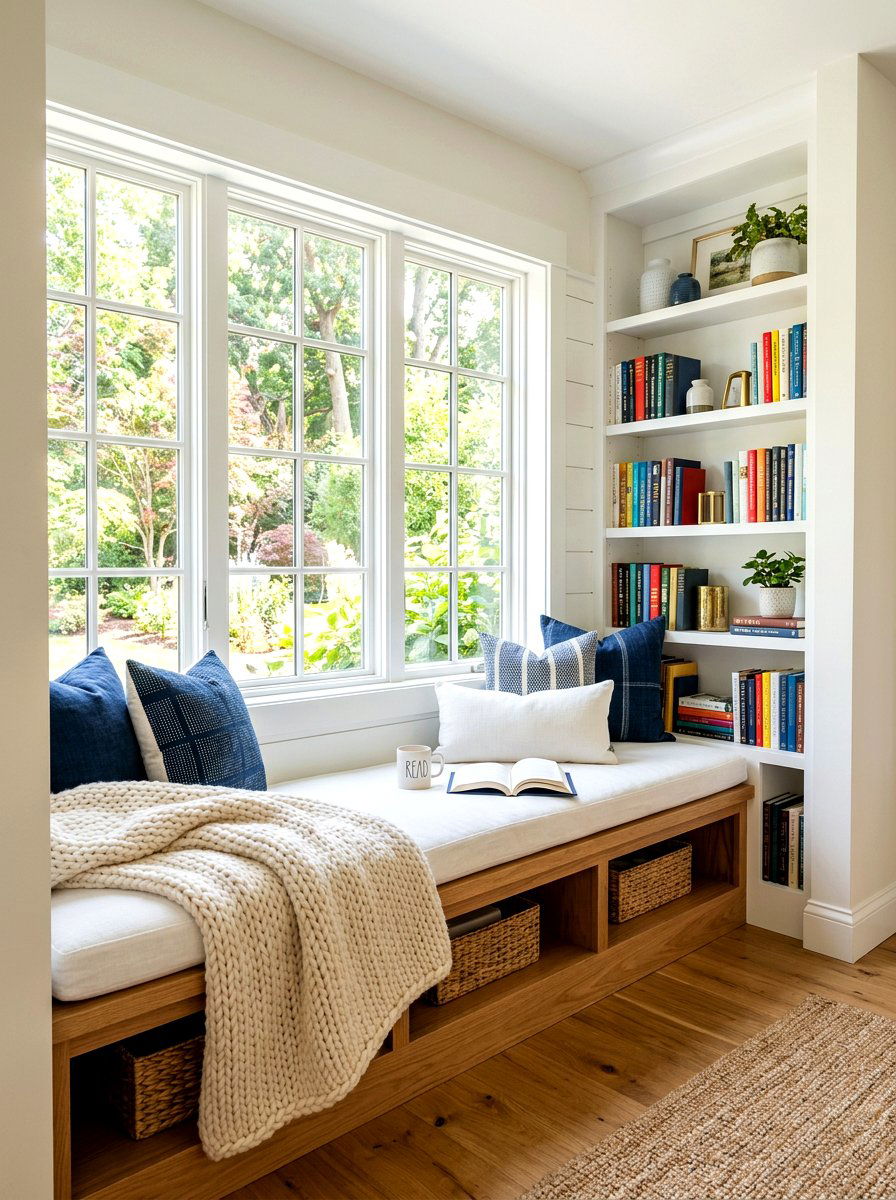 Window Seat Reading Nook - 30 quiet corner decor ideas