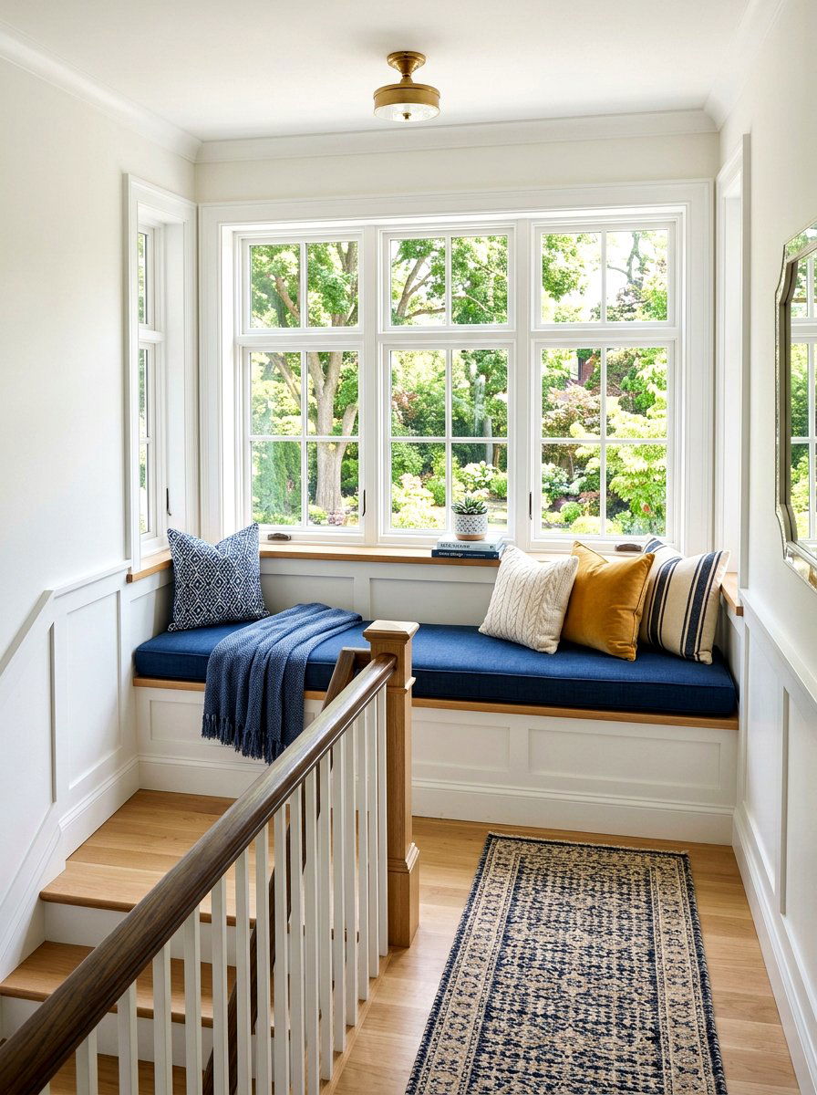 Window Seat Stair Landing - 30 stair landing ideas