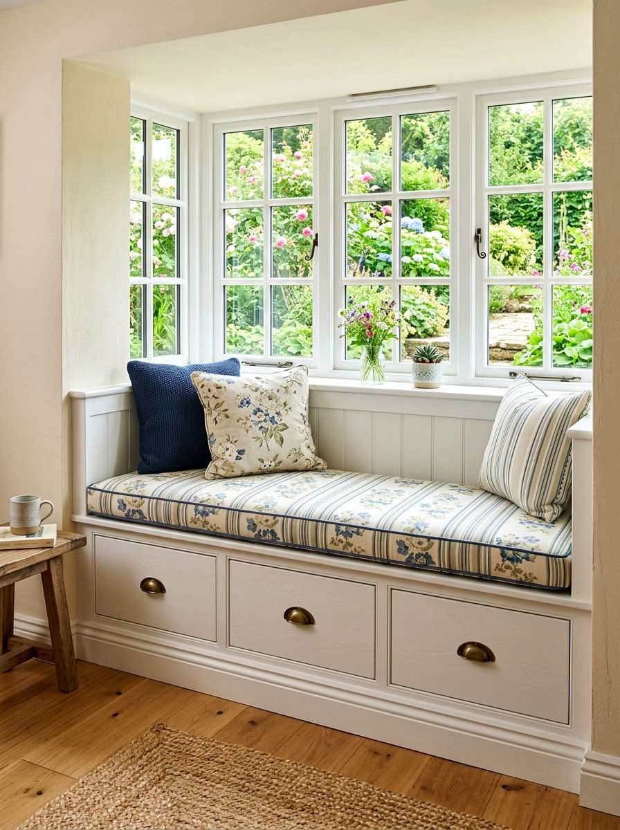 Window Seat Storage - 30 built in bathroom storage ideas