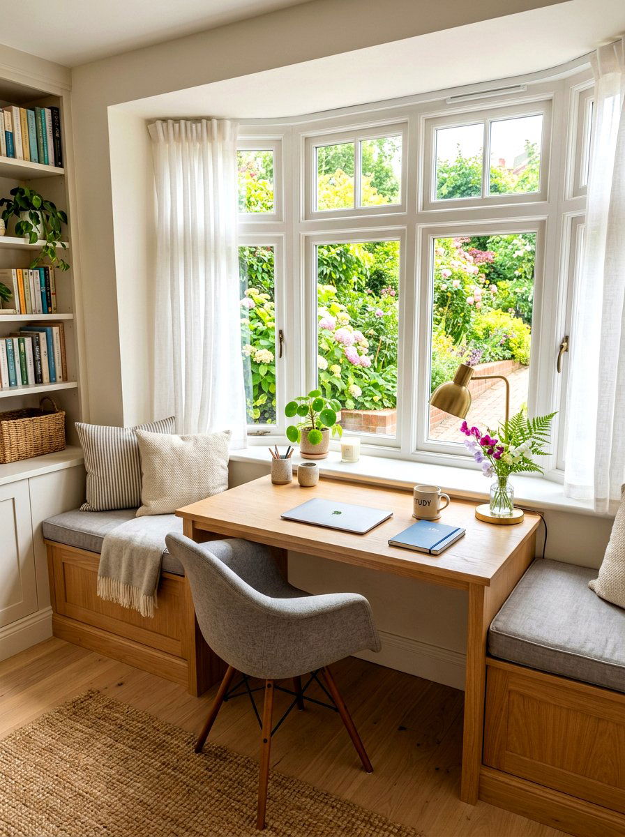 Window Seat Study Area - 30 teen study room ideas