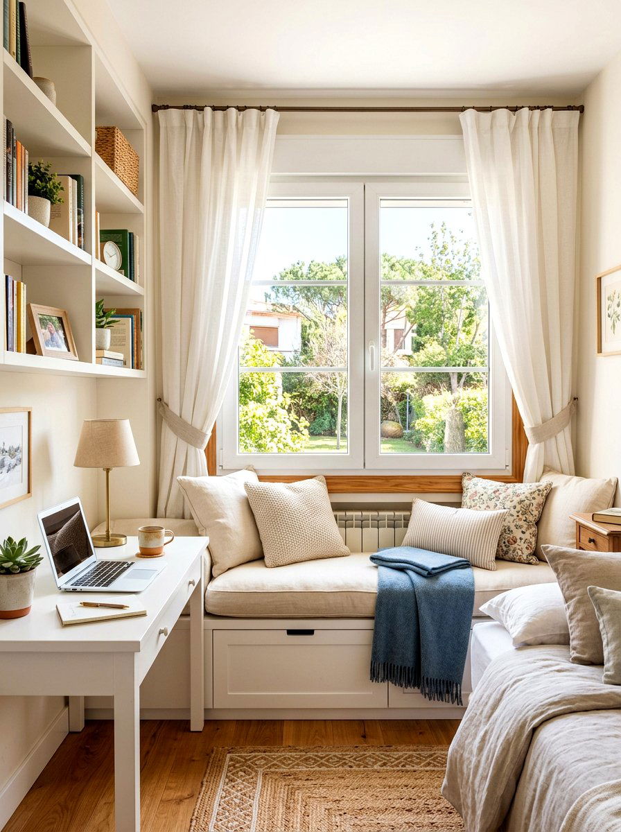 Window Seat Study Corner - 30 kids study corner ideas