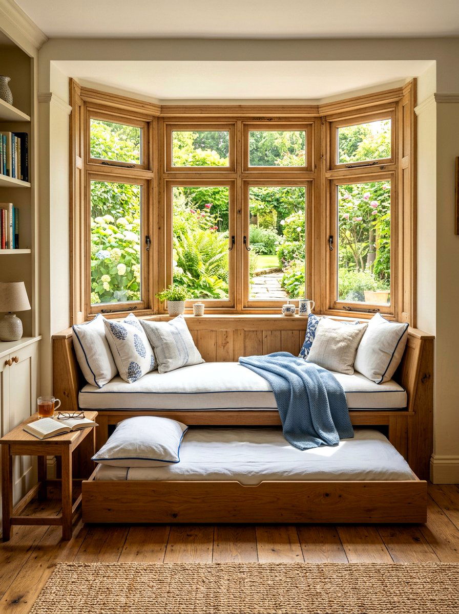 Window Seat Trundle Bed - 30 trundle guest room ideas