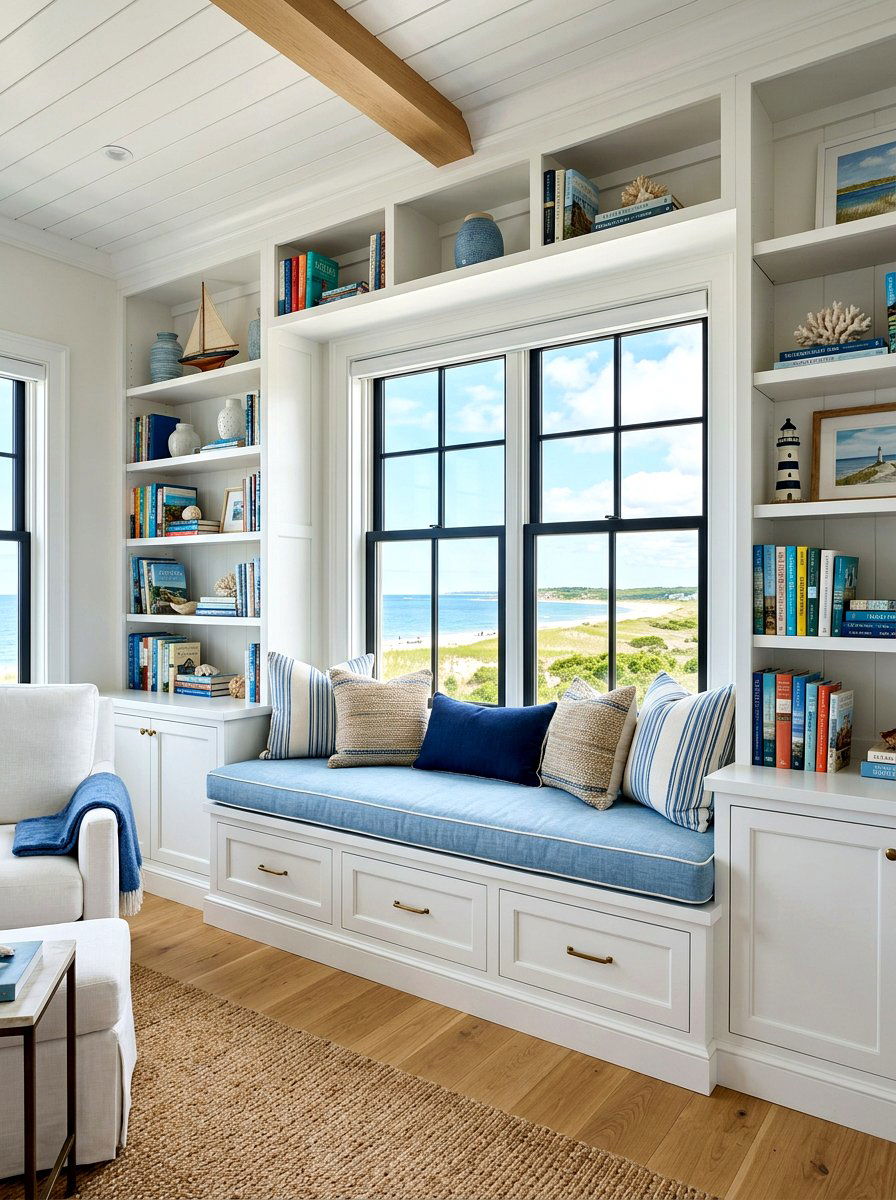 Window Seat With Bookshelves - 30 book filled room ideas